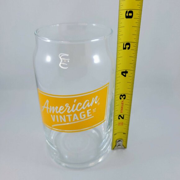 American Vintage Drinking Glass Beverage Company Can Shaped Clear NIB - Picture 4 of 5